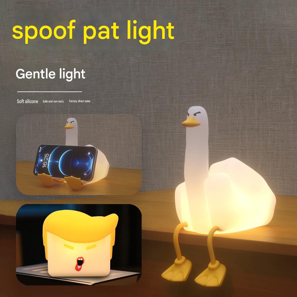 Silicone Pat Light Duck Sleeping Light USB Rechargeable Atmosphere Light Birthday Gift Three-speed Bedroom Bedside Light