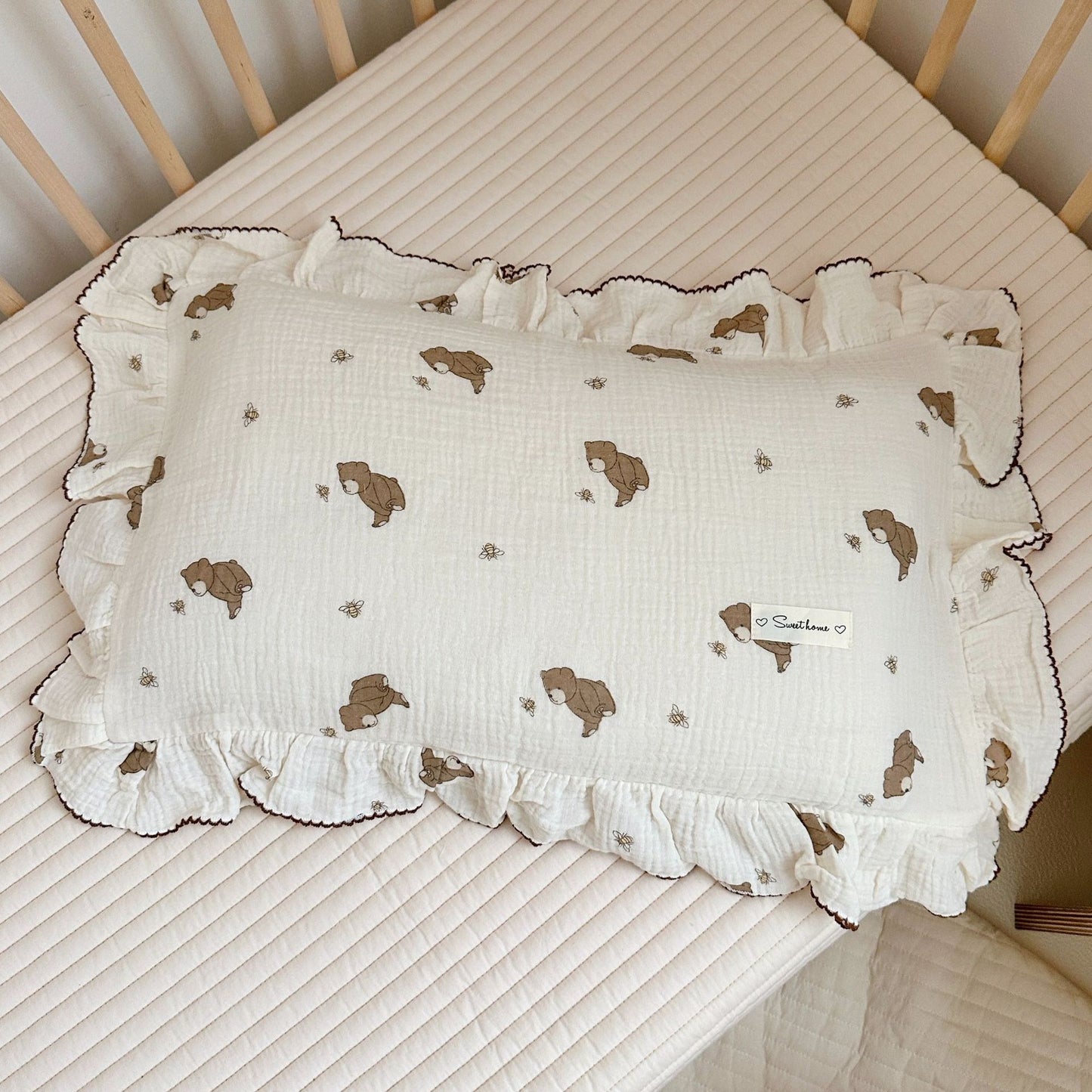 Korean-style Floral Cotton Gauze Pillowcase