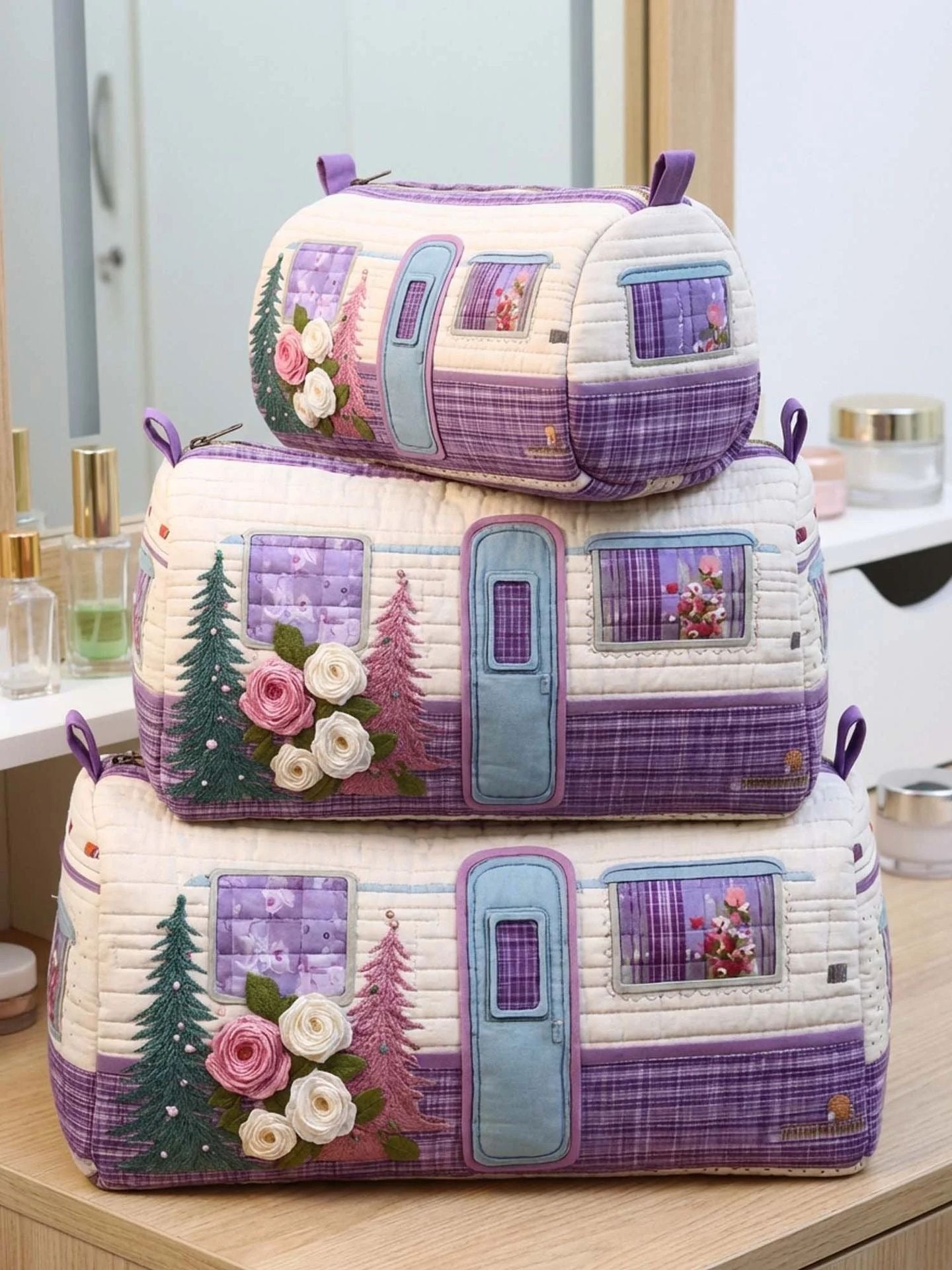 Printed Storage Makeup Three-Piece Set Multifunctional Bag
