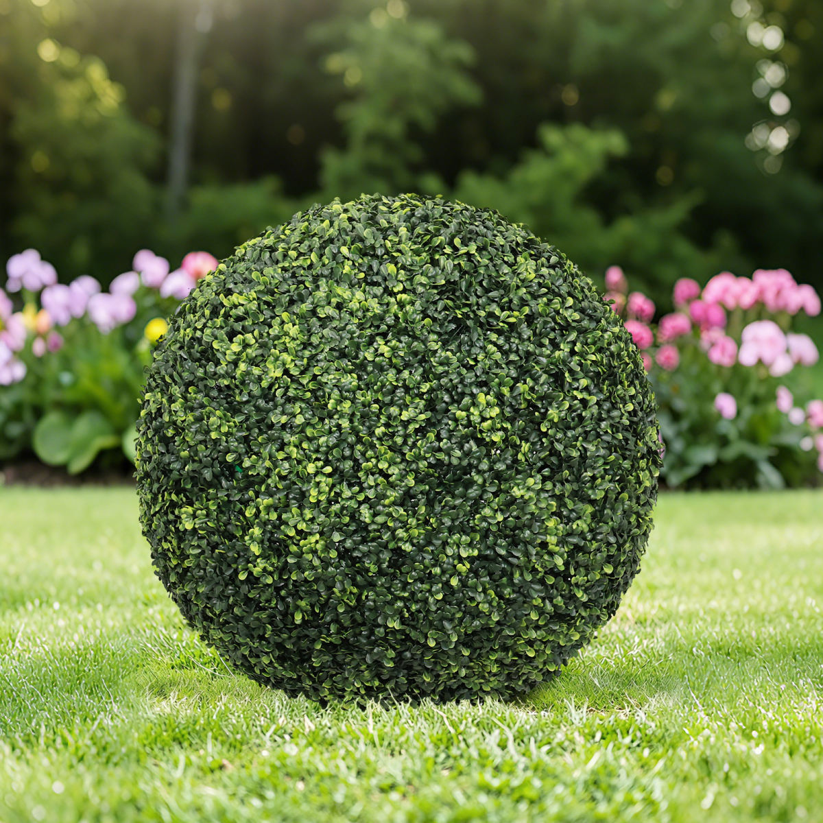22.4IN dark Artificial Topiary Balls Outdoor Faux Boxwood Large Decorative Green Spheres for Garden Front Porch Patio Planter Decoration, 2pcs/set