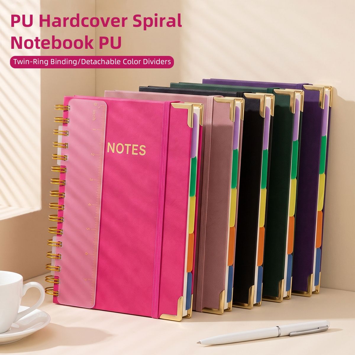 Thickened Office Leather-cover Spiral Notebook