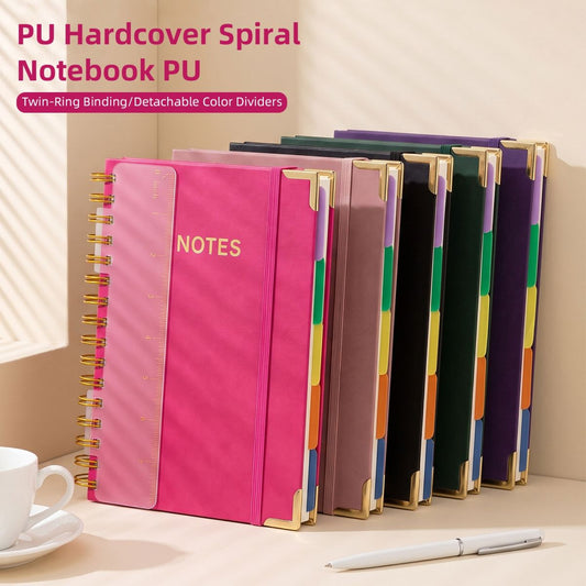 Thickened Office Leather-cover Spiral Notebook