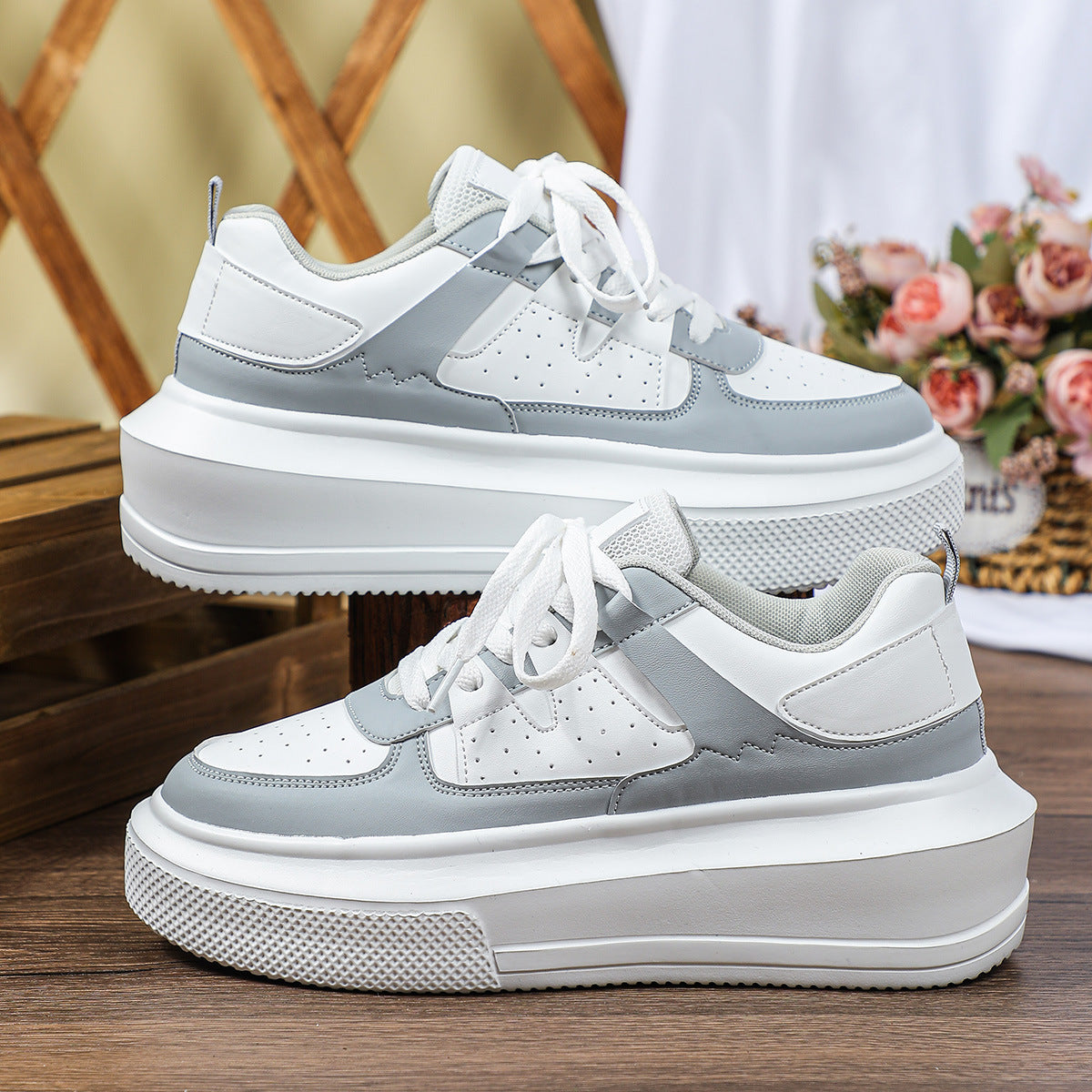Platform Fashion Sneakers Lace-up Casual Sports Shoes
