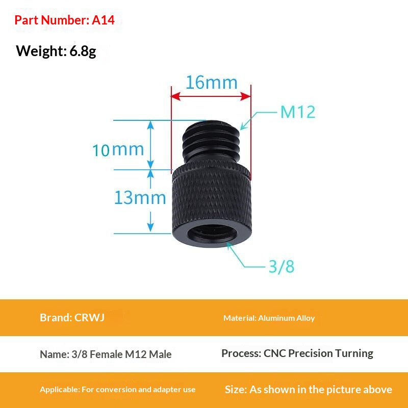 14 To 38 Camera Screw M4 M5 M8 M10 M12 Aluminum Tripod Head Photography Equipment Accessories