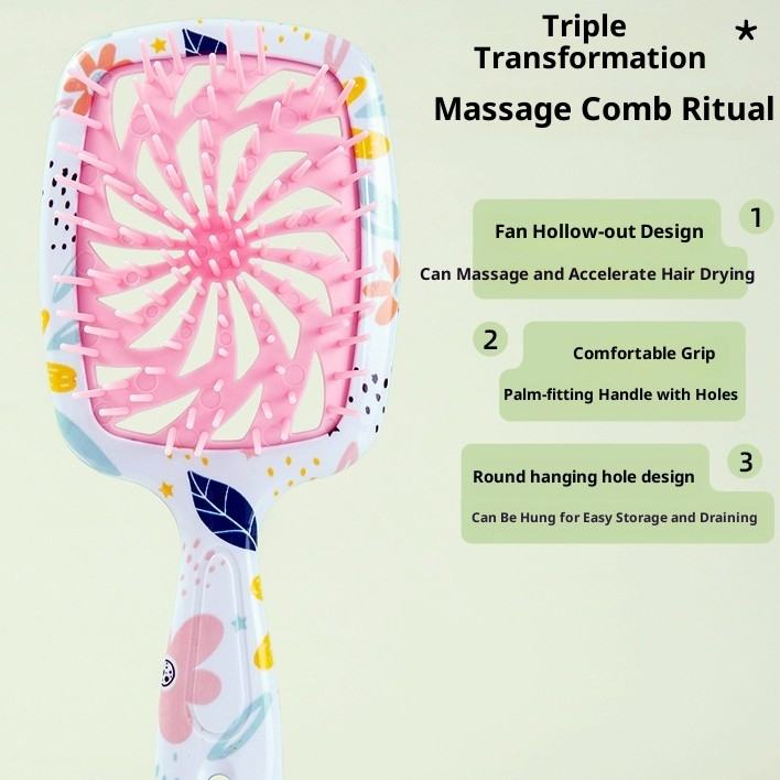 Shunfa Massage Hollow Comb Wet And Dry Dual Use
