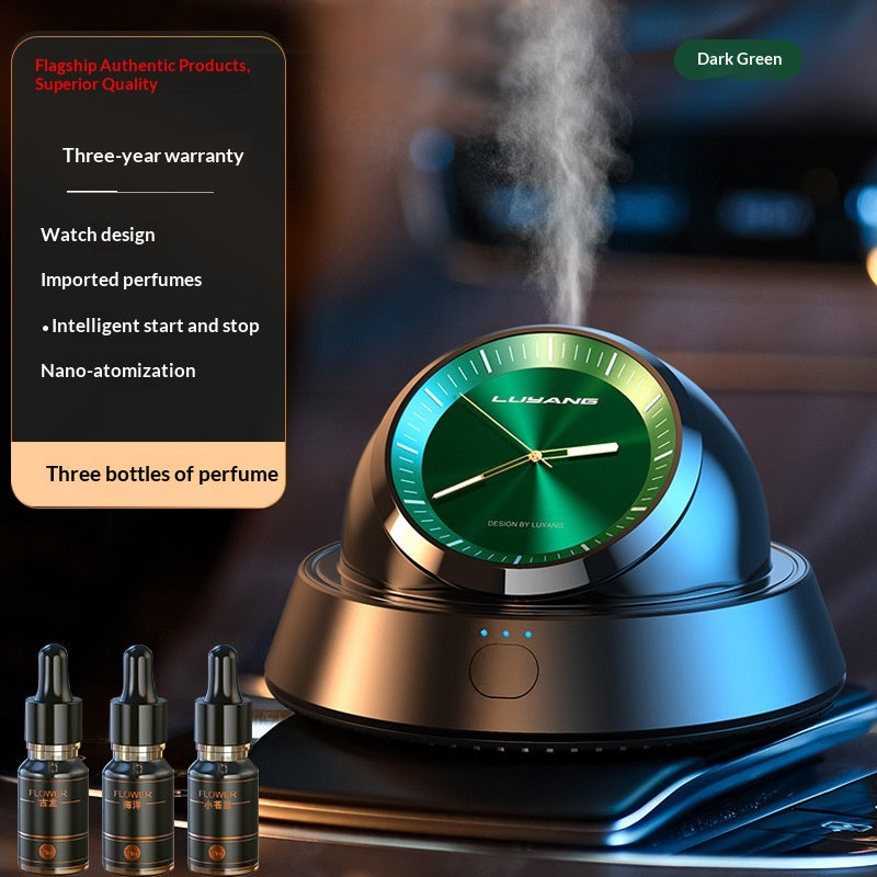 Smart In-car Aromatherapy Clock Ornament With A Light, Long-lasting Fragrance