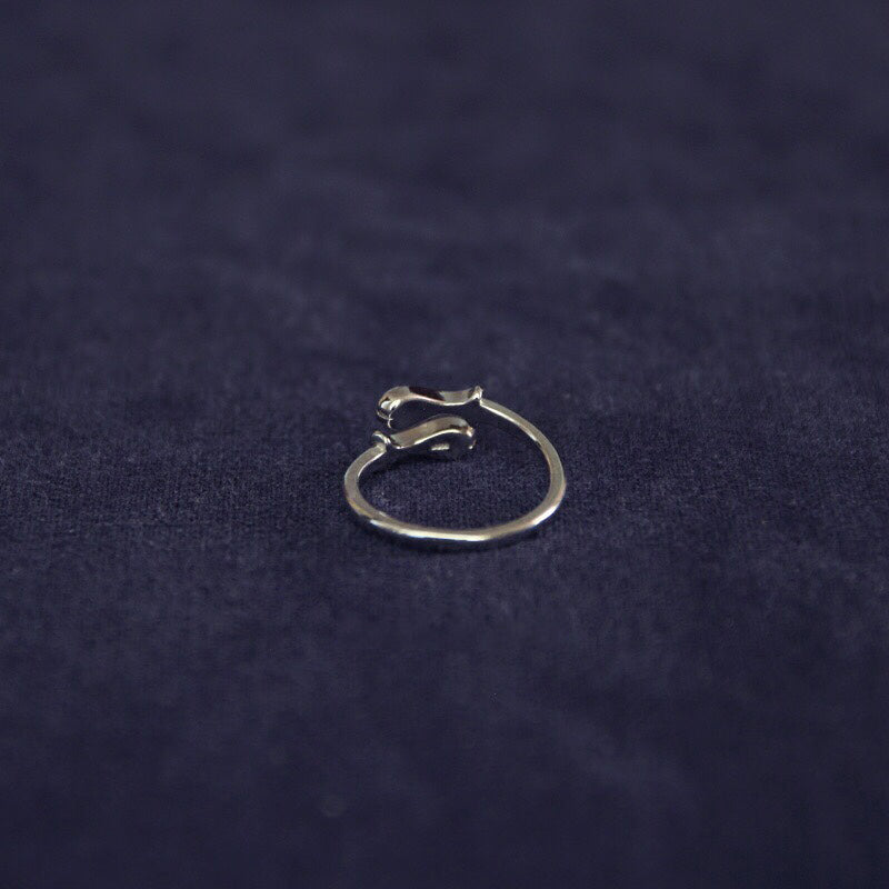 1pcs 999 Sterling Silver Brushed Fish Statement Ring, Elegant Symbolic Style, Ideal For Birthdays & Delicate Jewelry Gifts