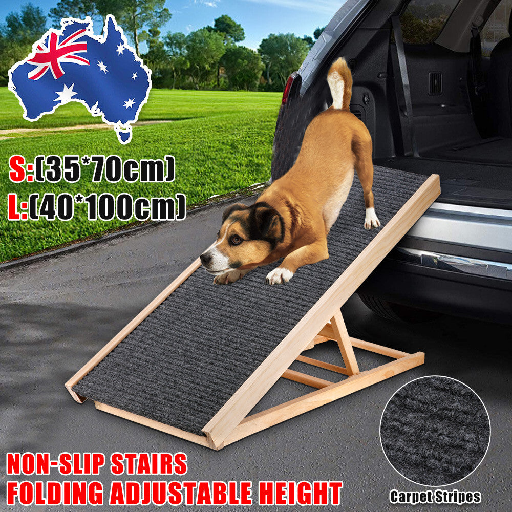 Foldable Dog Pet Ramp Adjustable Height Dogs Stairs For Bed Sofa Car 1 00cm