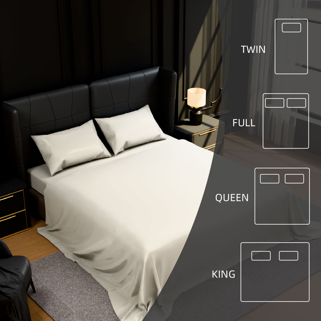 Bedding Full Bed Sheets Set - 4 Piece Bedding - Brushed Microfiber - Shrinkage And Fade Resistant - Easy Care -Full, White