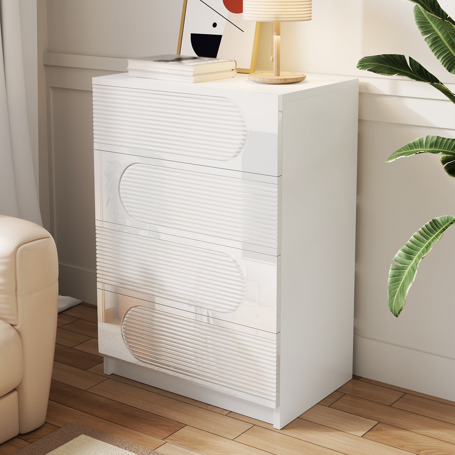 Modern 4-Drawer Storage Cabinet For Office, Bedroom & Living Room  Practical Storage Space, Smooth-running Full Pull-outs, Versatile Organizer For Documents, Clothing & Accessories