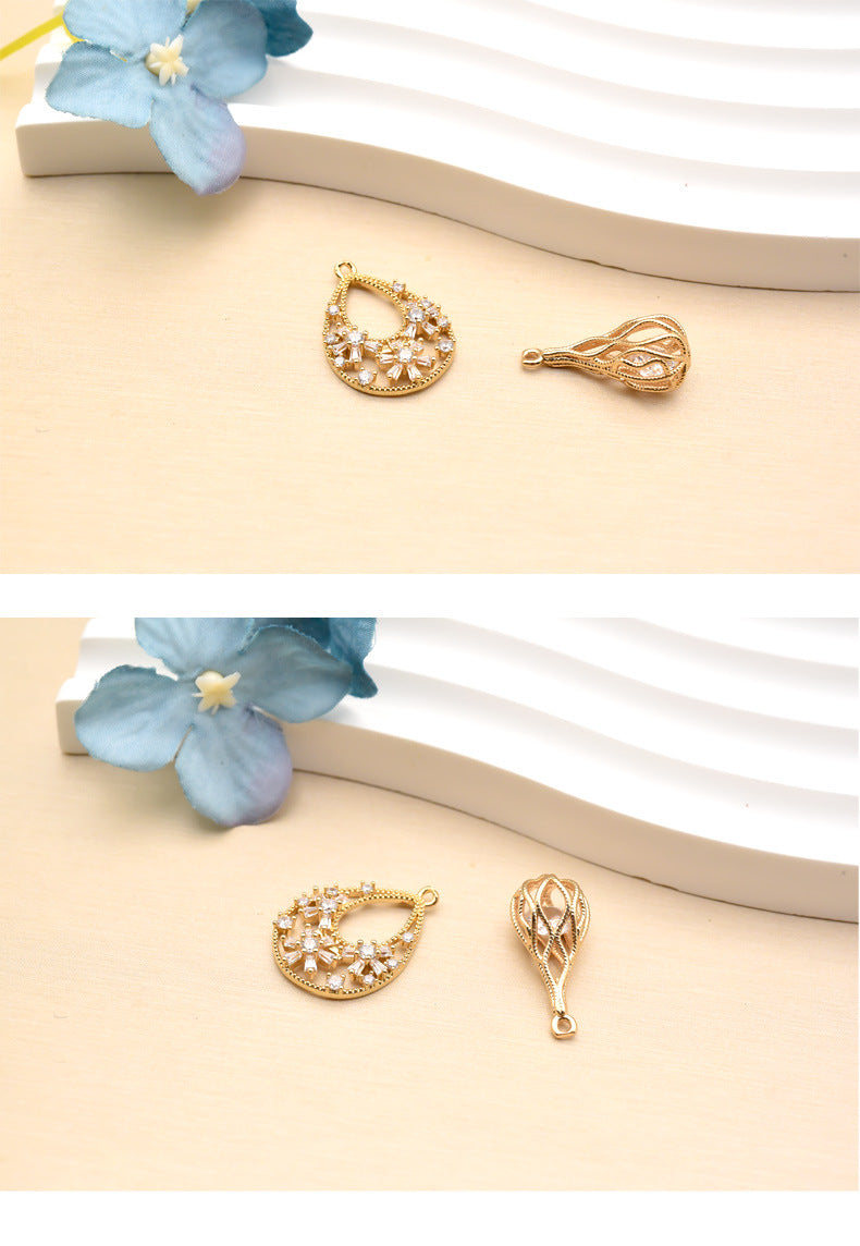 Copper-inlaid Teardrop Pendant For DIY Handmade Jewelry And Earring Accessories