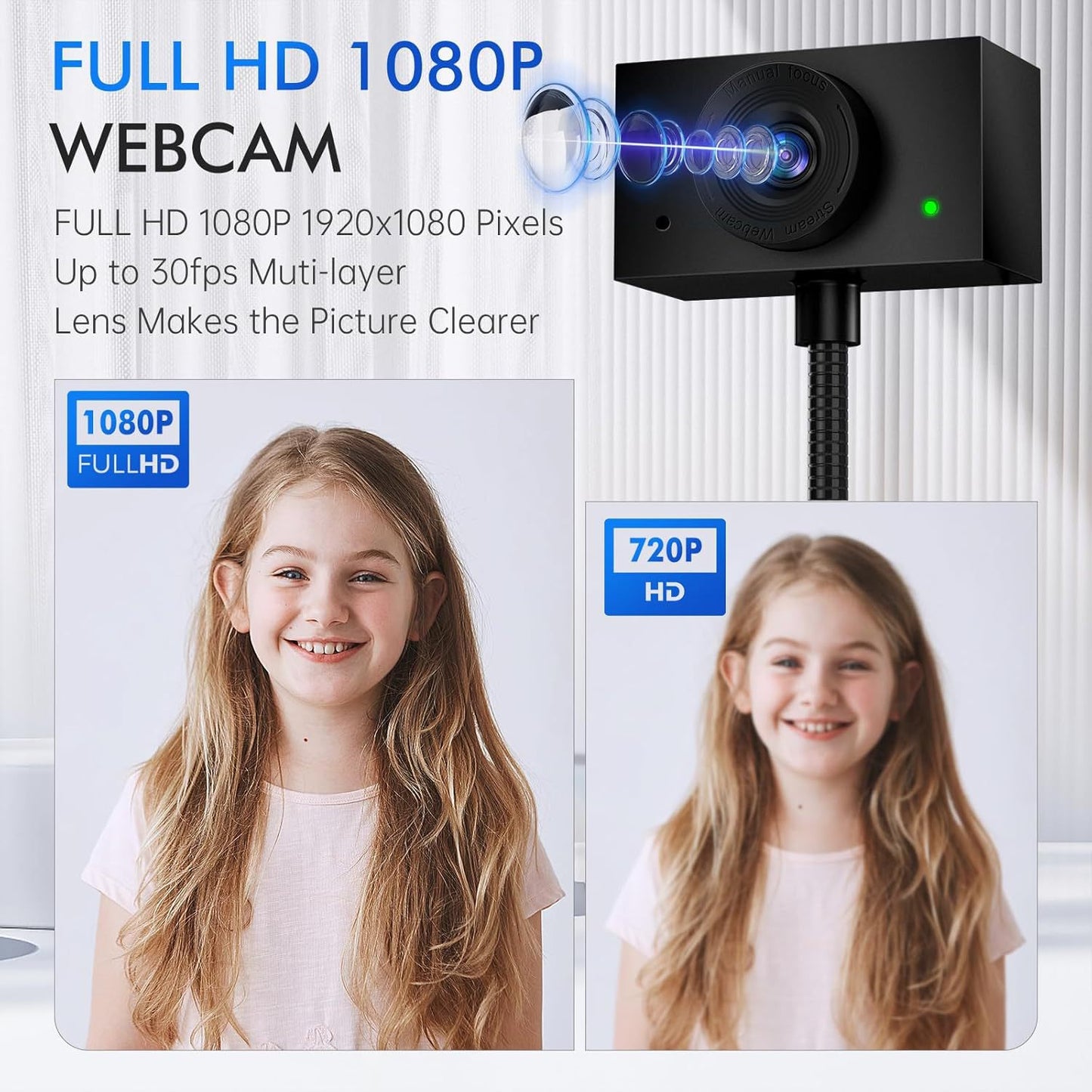 HD 1080P Live Streaming Online Course Computer Webcam