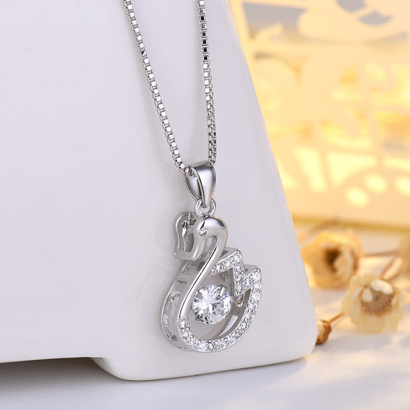 925 Sterling Silver Shijia Swan Smart Necklace Women