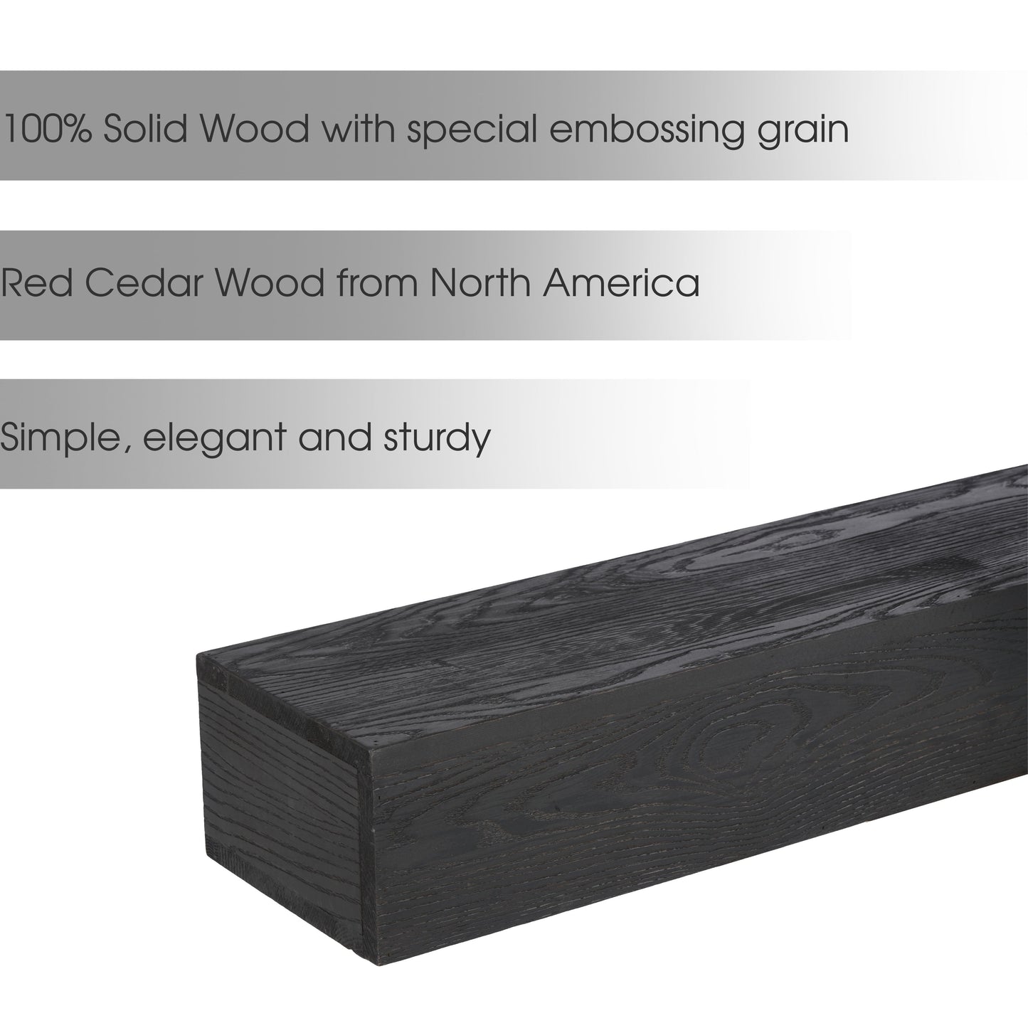 48   Embossed Fireplace Mantel Western Red Cedar Wall-Mounted & Floating Shelf For Home Decor