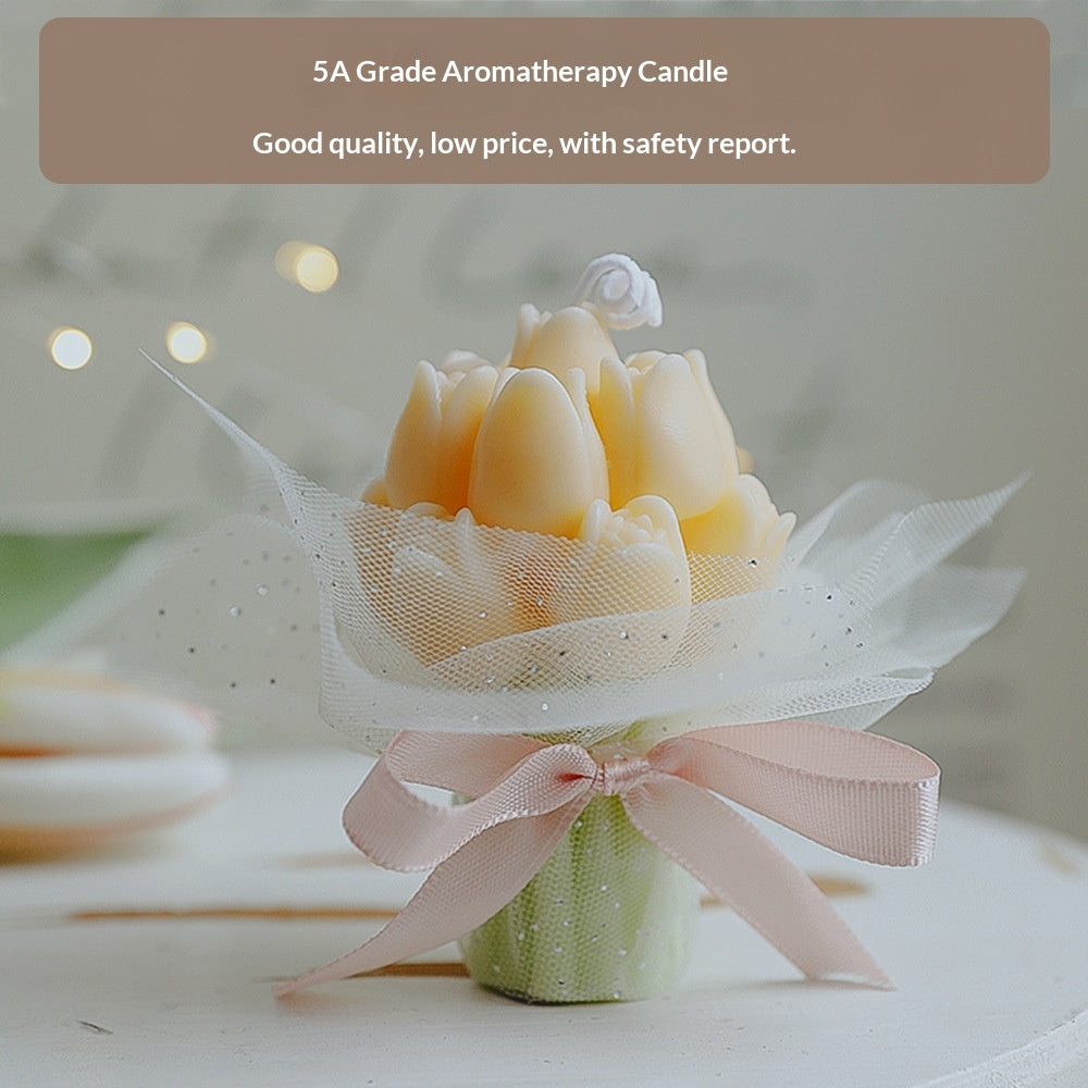 Tulip Bouquet Scented Candle Gift Item