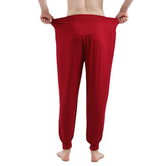 Square Dance Men Plus-sized Plus Size Loose Elastic Leisure Thin And Soft Practice Yoga Home Pants Lantern Anti Mosquito Pants