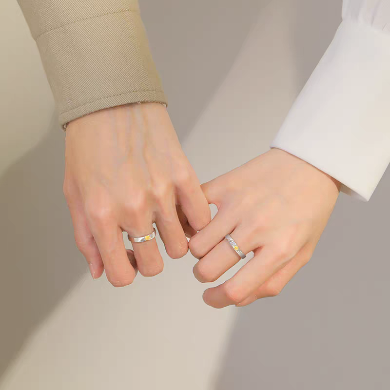 1 Pair 999 Sterling Silver Phoenix Tree Leaf Couple Rings, Romantic Adjustable Promise Rings, Ideal Valentine's Day Gift For Lovers