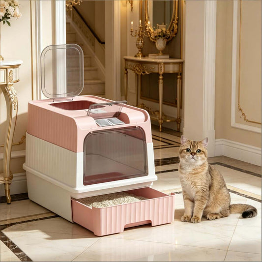 Pet Litter Box,Fully Enclosed Litter Box,Compact Cat Litter Box
