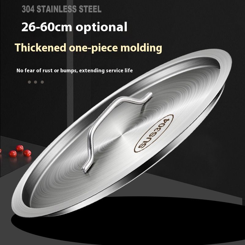 Extra Thick 304 Stainless Steel Soup Bucket Lid Food Grade Pot Lid