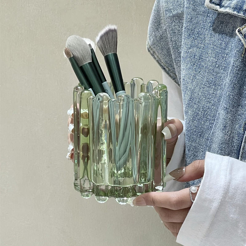Niche Style Makeup Brush Holder Eyebrow Brush Holder Wavy Edge Striped Design