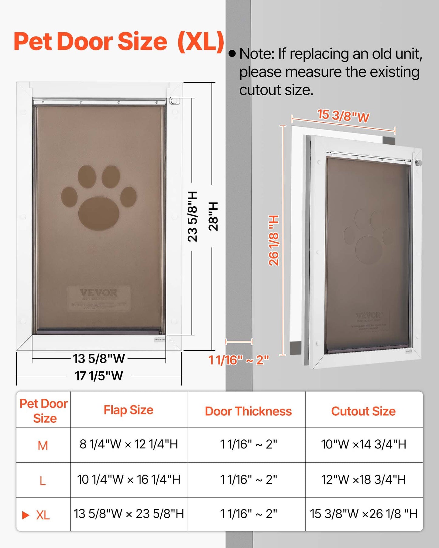 Pet Door, X-Large, With Double Magnetic Flaps And Metal Frame, Strong And Weatherproof Dog Door For Interior And Exterior Doors, Easy To Install, Easy In-and-Out Access For Doggies, White
