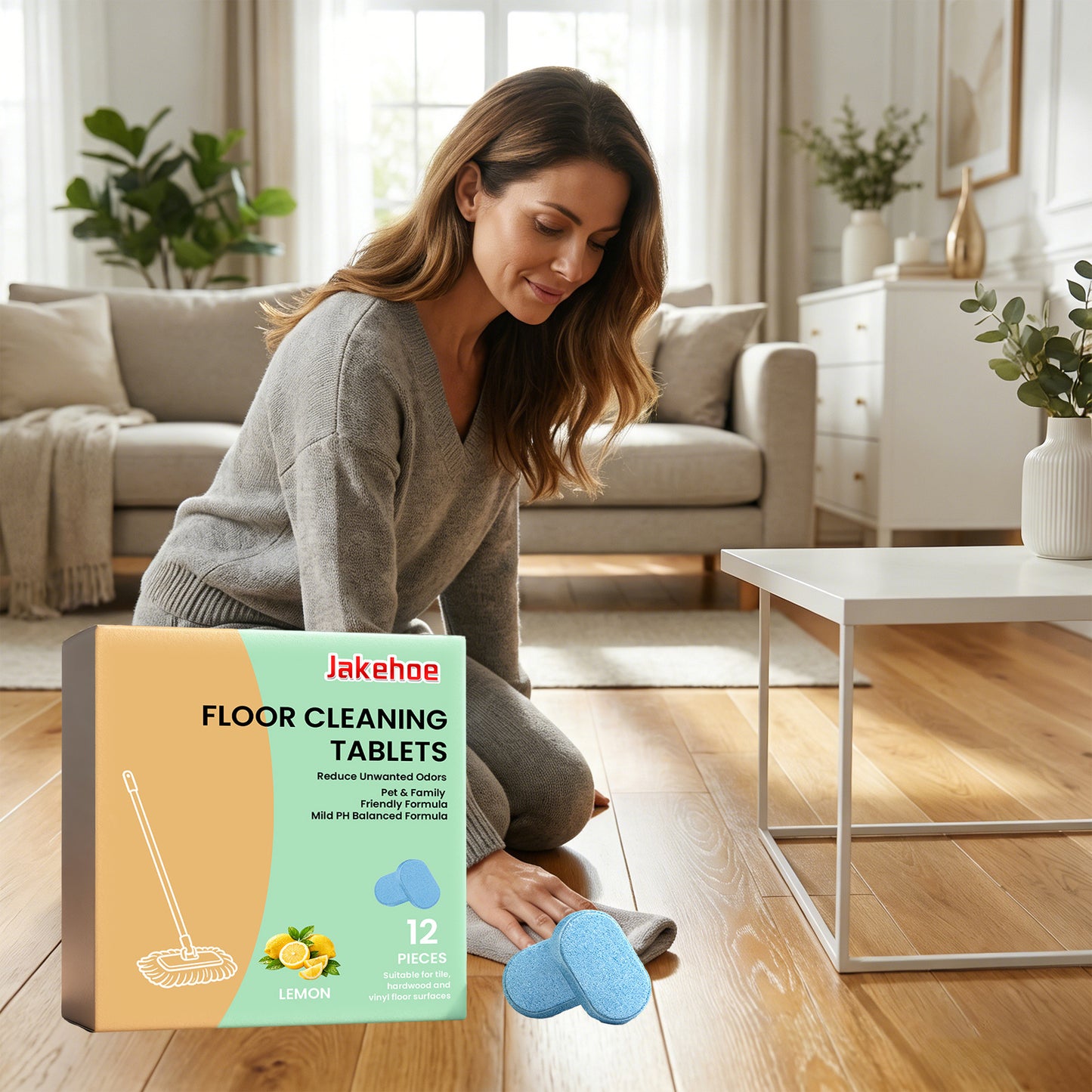 JAKEHOE Floor Cleaning Sheets Daily Home Floor Cleaning, Stain Removal, Cleansing, FreshScent, Convenient Care Sheets