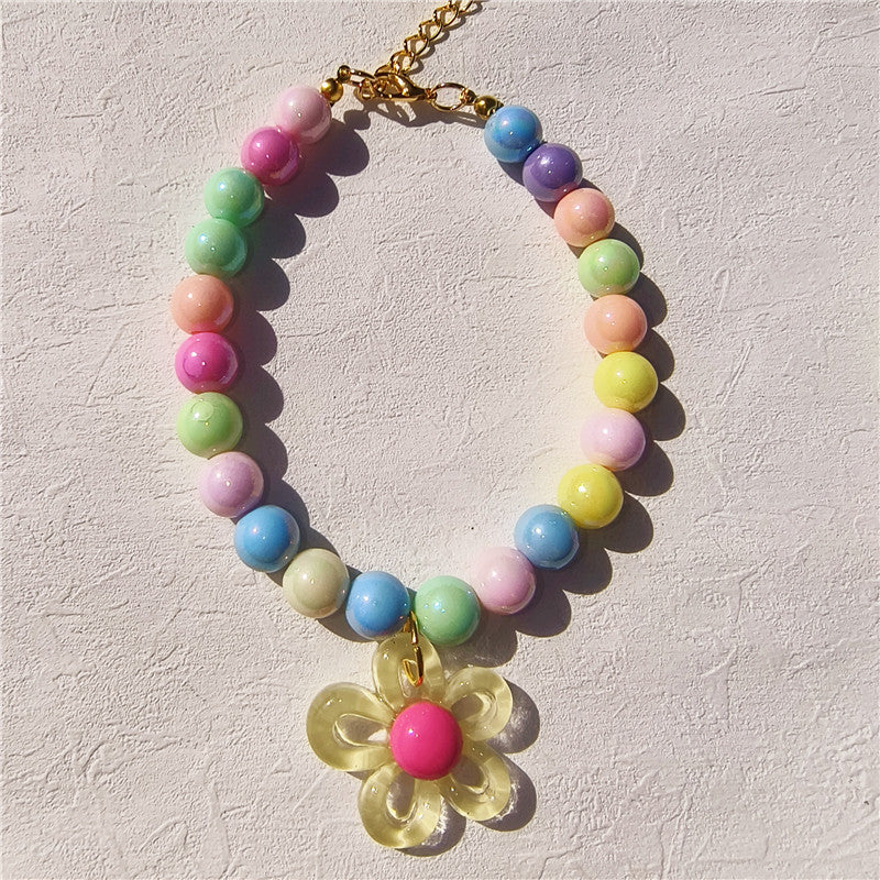 Handmade Colorful Beaded Pet Necklace