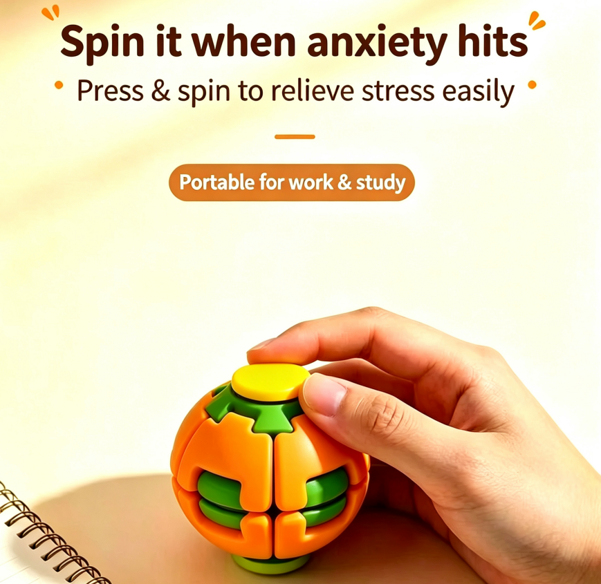 HelixCore Spiral Rotating Fidget Ball, 3D Printed Finger Spinning Stress Relief Fidget Spinner, Hand Grip Strength Training Squeeze Toy, Ideal Holiday Gift For Kids & Adults