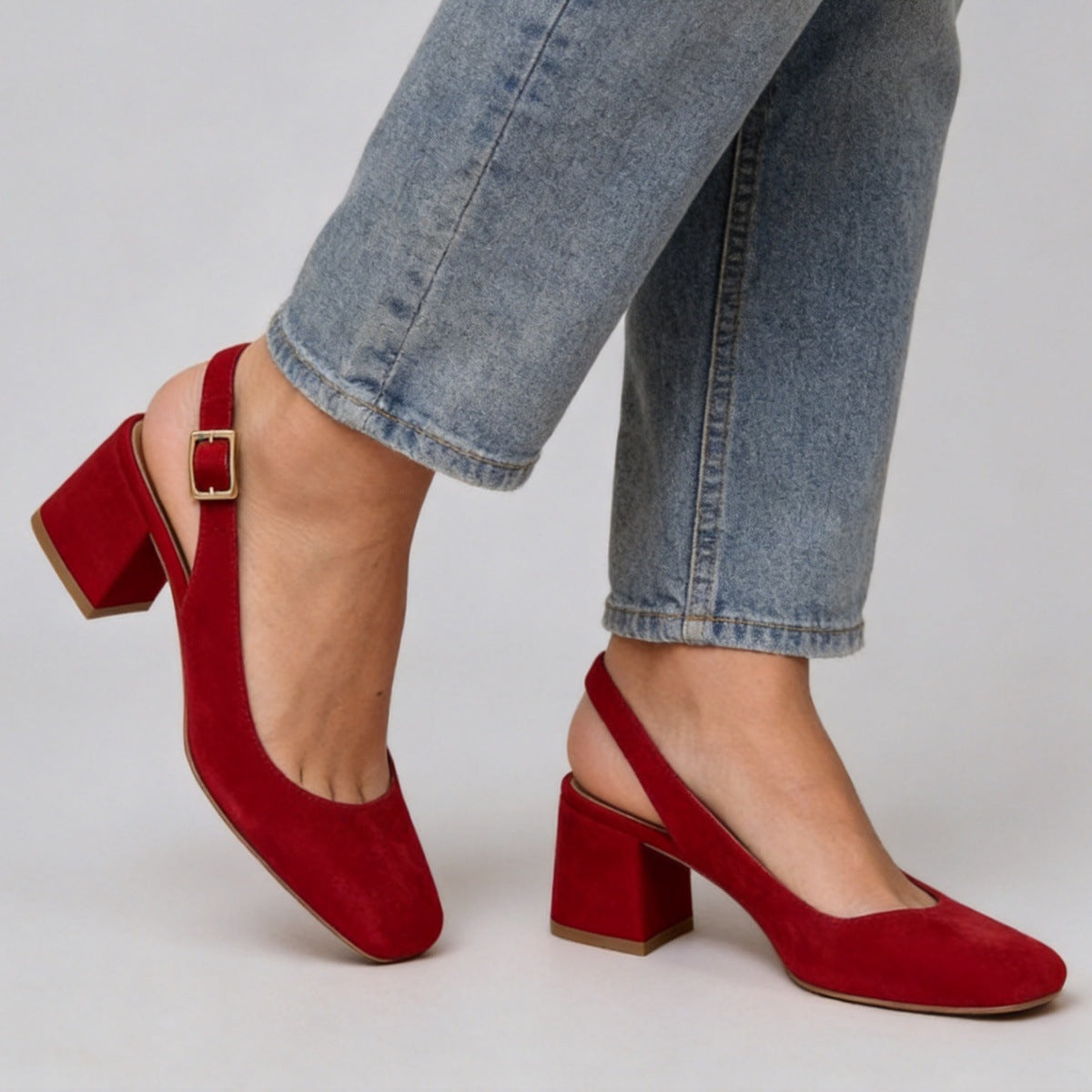 Women's Pointed Toe Slingback High Heels - One Strap Sandals for Large Sizes 40-43 Spring Summer Fashion Footwear