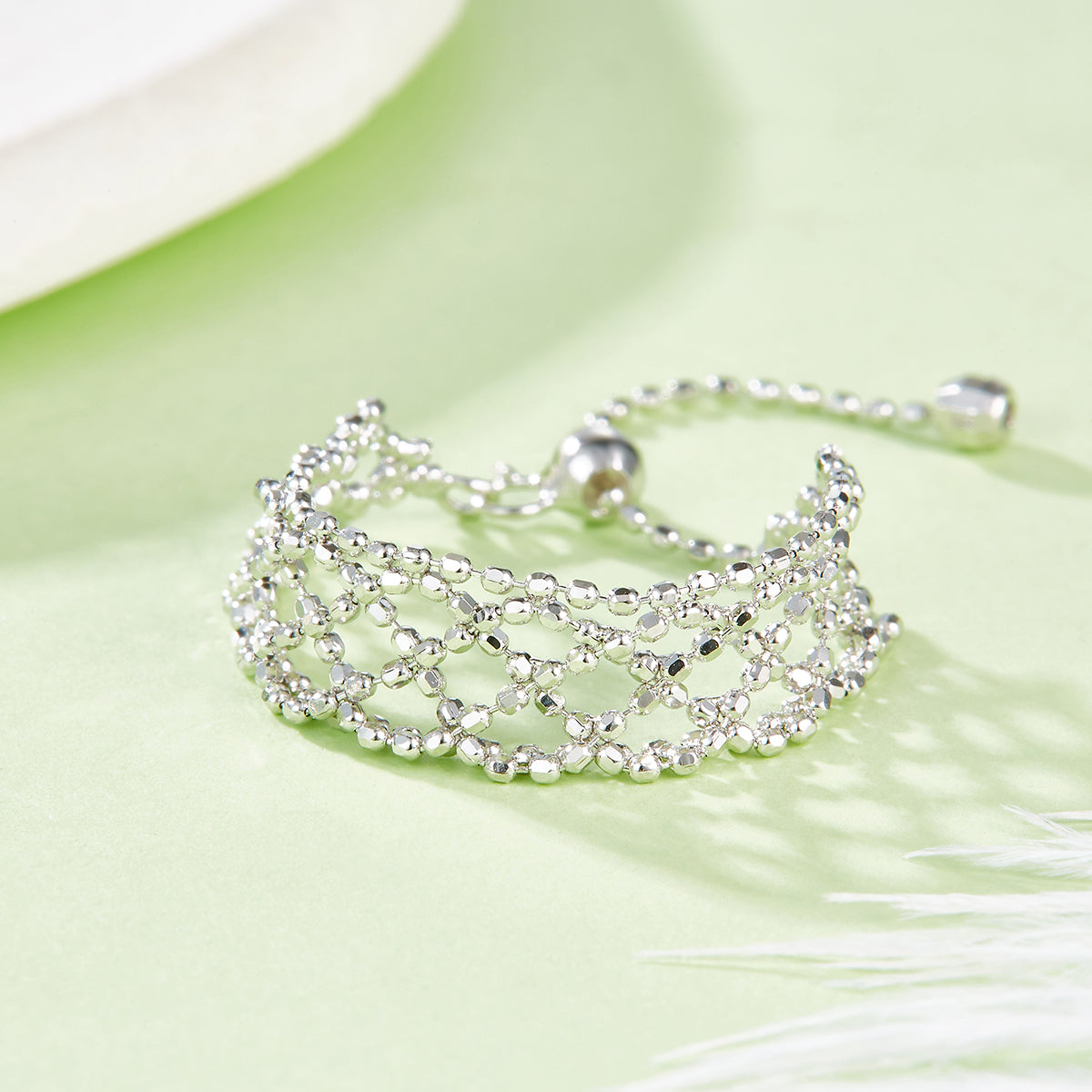 S925 Sterling Silver Hollow Flower Ring 0.8g Ultra-Light 14-21mm Adjustable 8.3mm Wide 3 Colors Optional Gift Box