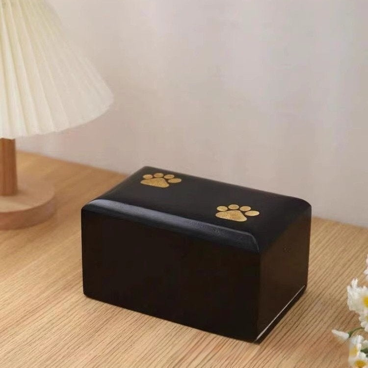Pet Solid Wood Paw Print Cremation Urn