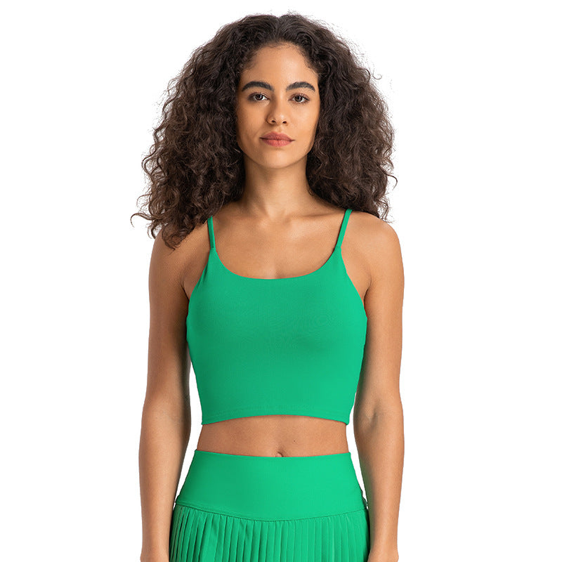 Push Up Shockproof Beauty Back Strap Sports Fitness Yoga Top With Chest Pad