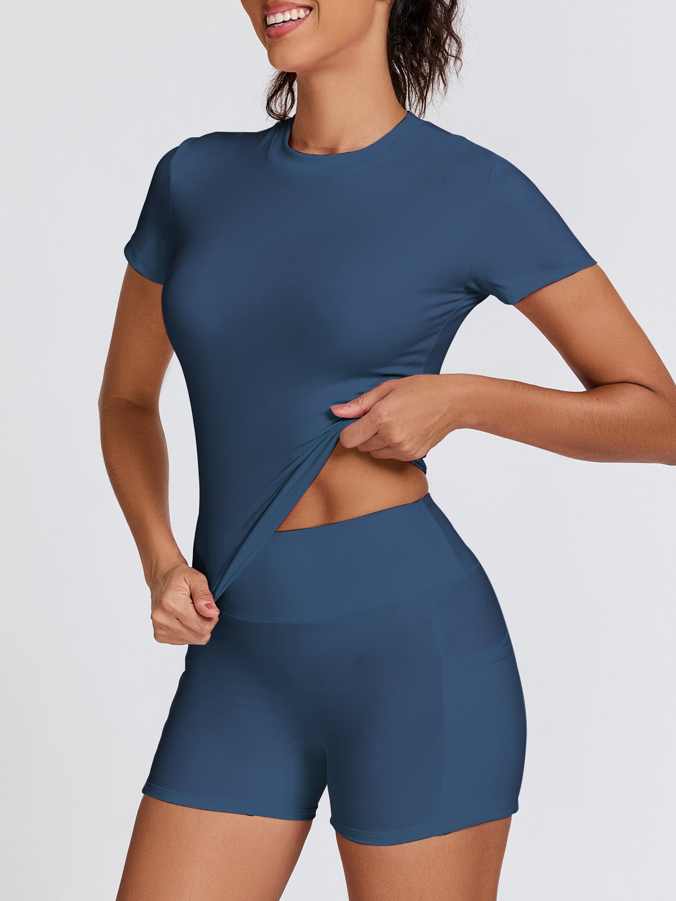 Womens Tight-Fit High-Elastic Yoga Set Outdoor Running Fitness Two-Piece Separates