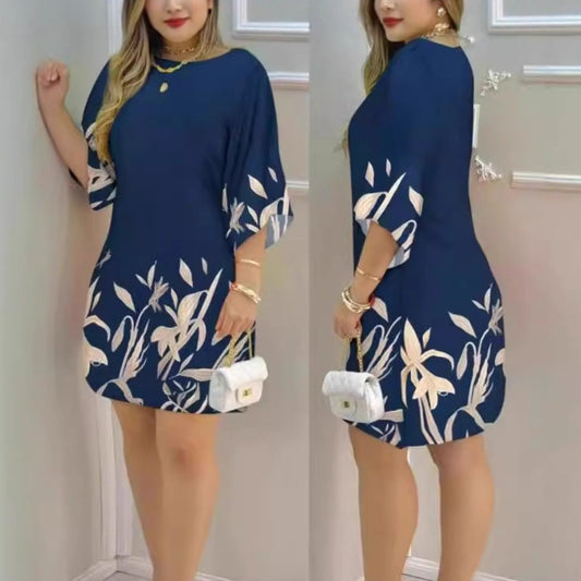 Fashionable Printed Loose-fitting Dress A Best-selling Style
