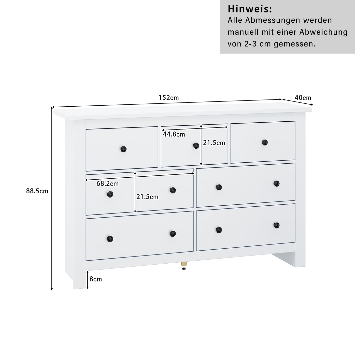 Modern Minimalist Large Capacity Dining Room Cabinet With Multiple Drawers, White Coffee Bar Cabinet With 7 Drawers For Entryway, Kitchen, Dining Room And Living Room