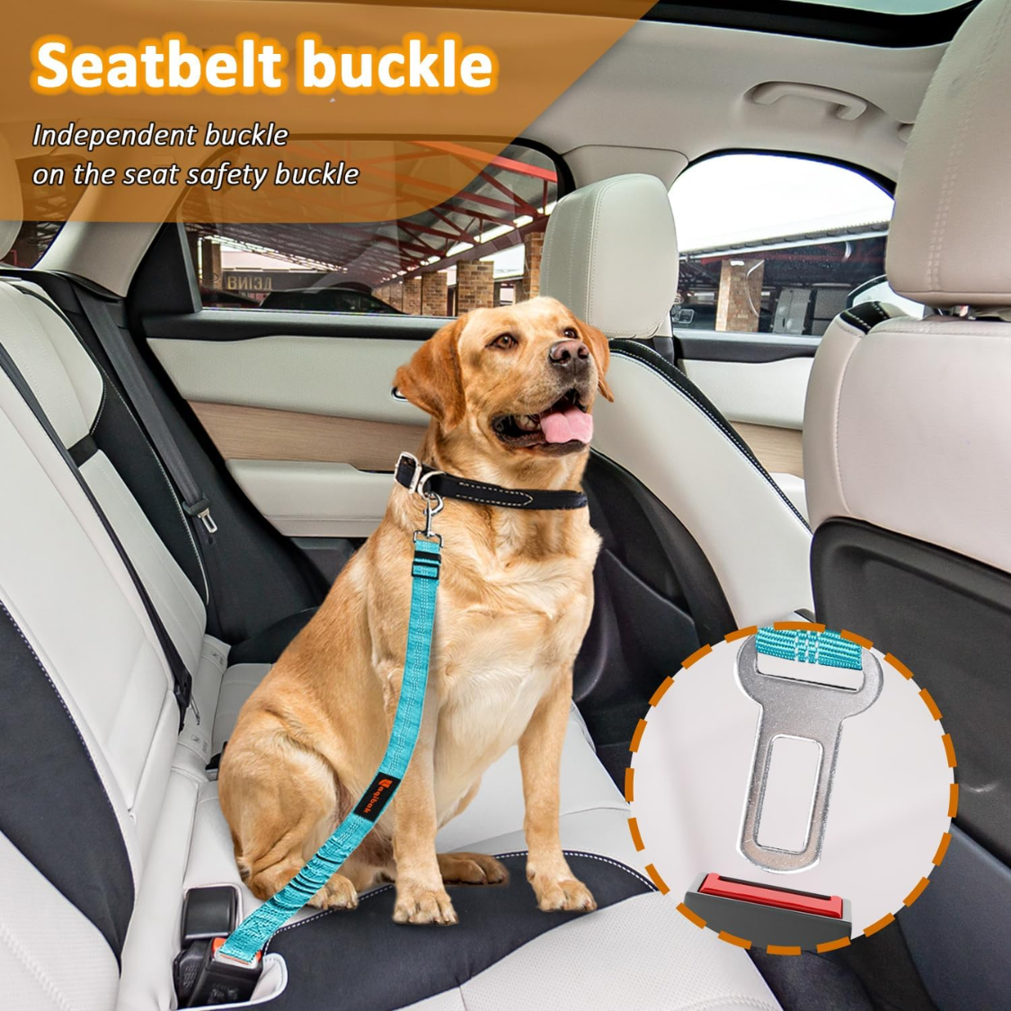 Removable Dog Seat Belt Harness For Car, 3 In 1 Pet Dog Car Seatbelt Leash, Retractable Restraint Secures To Vehicle Headrest