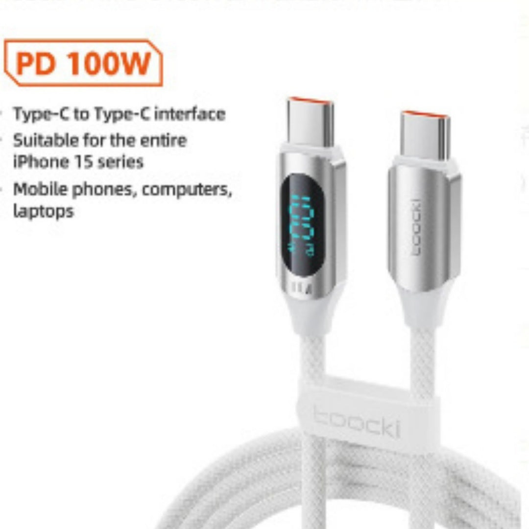 Digital Display Dual-Port Type-C Fast Charging Mobile Phone Cable