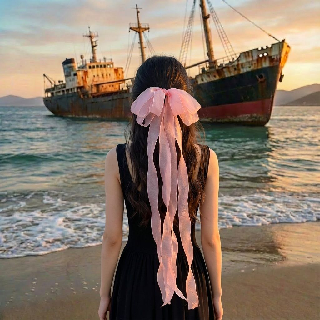 Multi-layered Ethereal Bow And Ribbon Hair Clip