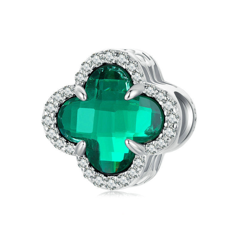 Lucky Four-leaf Clover Bead Set For DIY S925 Sterling Silver Bracelet Accessories
