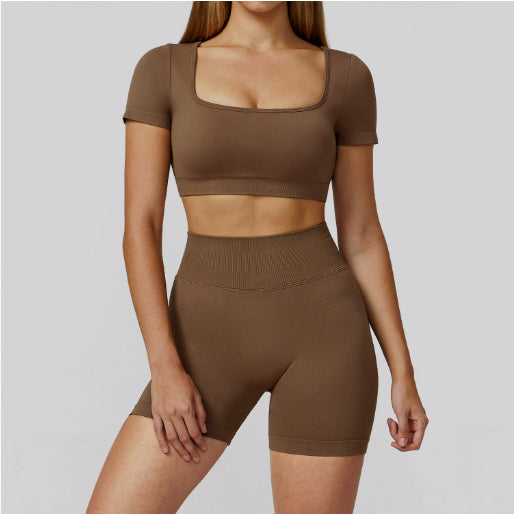 Hollow-out Beauty Back High Waist Yoga Clothes Fitness Suit