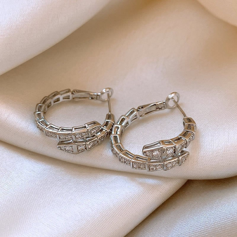 Silver Needle Fashion Flower Geometric Earrings Women Niche Trendy Versatile Premium Jewelry