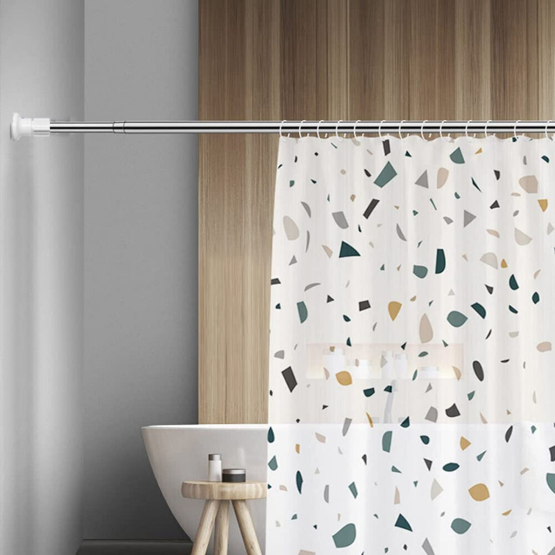 Heavy Duty Extendable Telescopic Shower Curtain Pole Rail Rod Bath Door Window-110