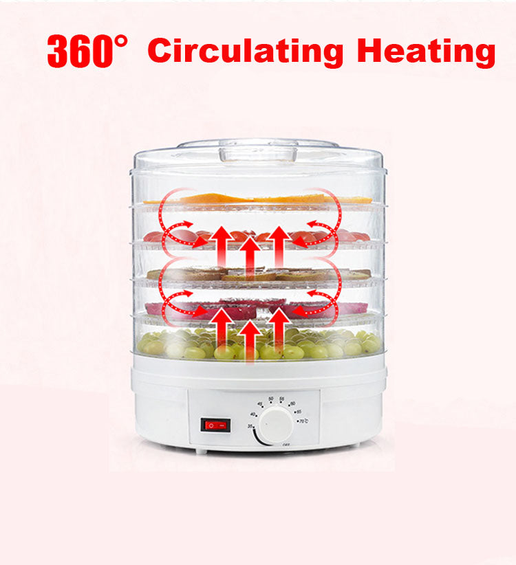350W Electric Food Dehydrator Fruit Meat Beef Dryer Veg Preserver Machine 5 Tray