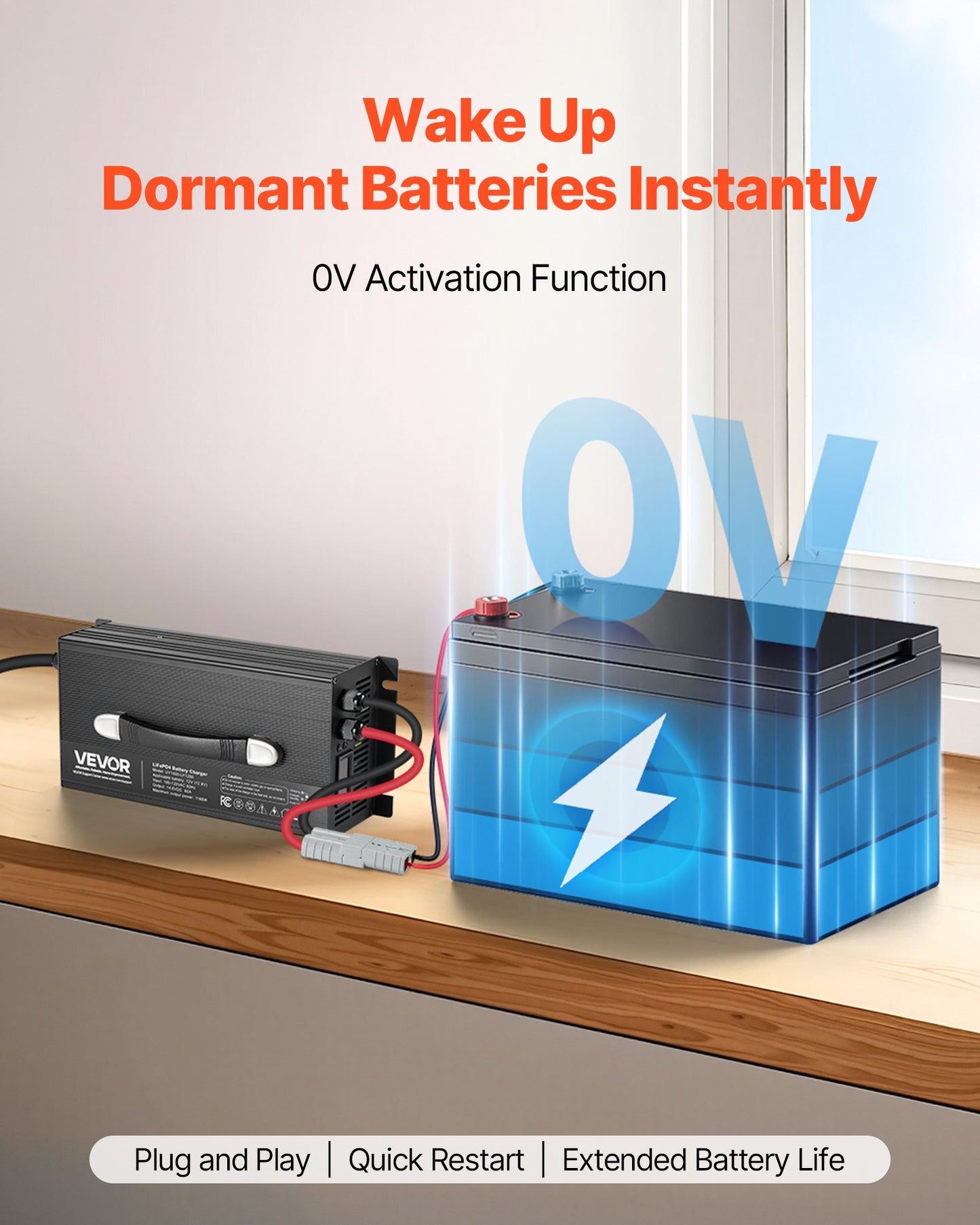 12V 80A Lithium Battery Charger 14.6V AC-DC LiFePO4 Smart Charger For RV