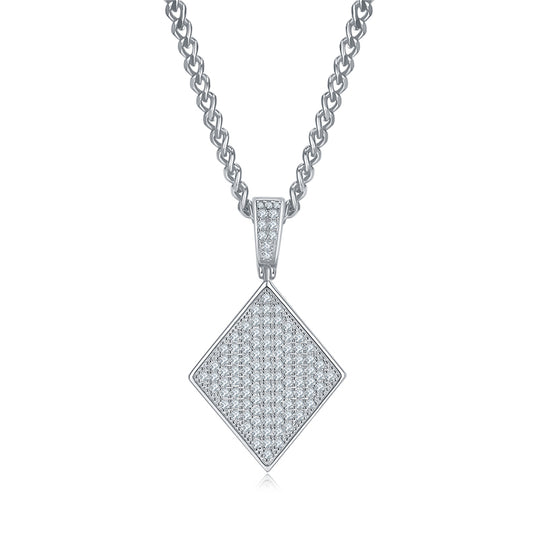 S925 Sterling Silver 108pcs D Color VVS1 Moissanite Diamond Shape Pendant 5g No Chain Platinum Plated GRA Certified Gift Box