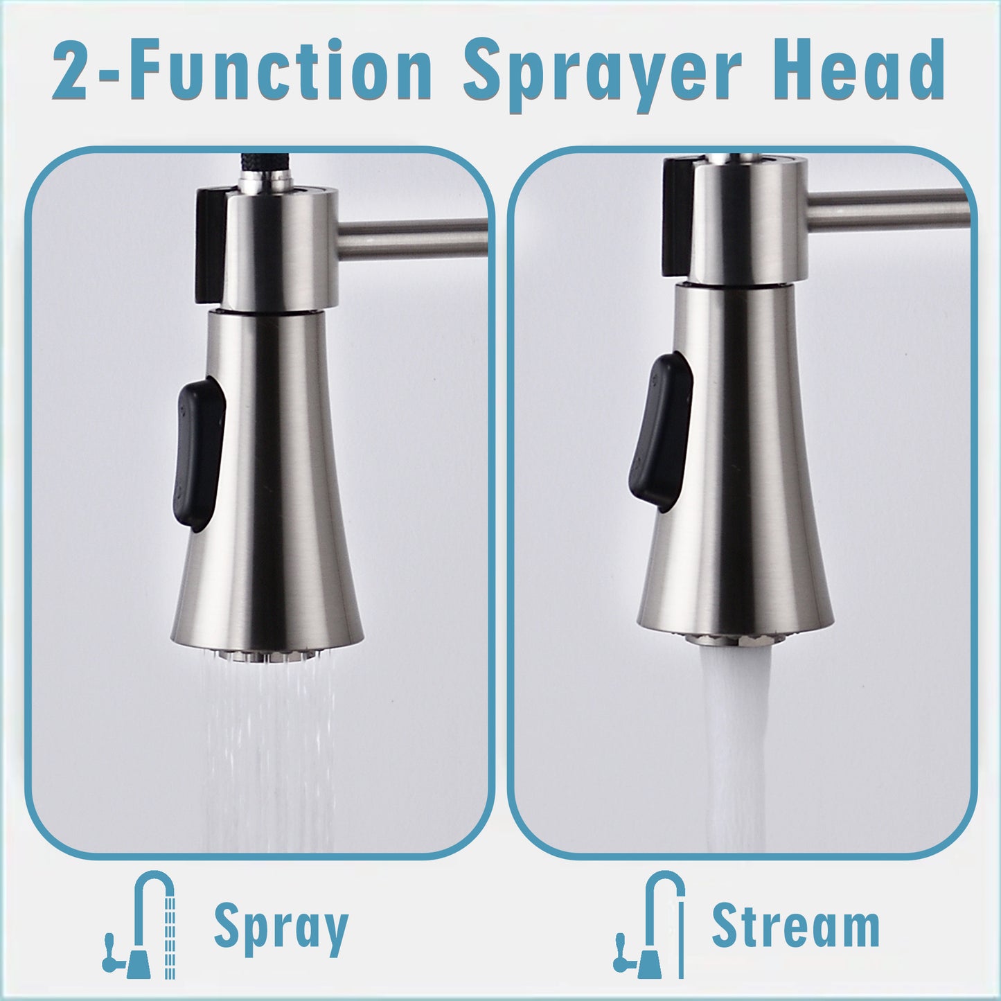 Brushed Nickel Single Handle Commercial Modern Spring High   Kitchen Faucet Water Filter System Bends As You Want