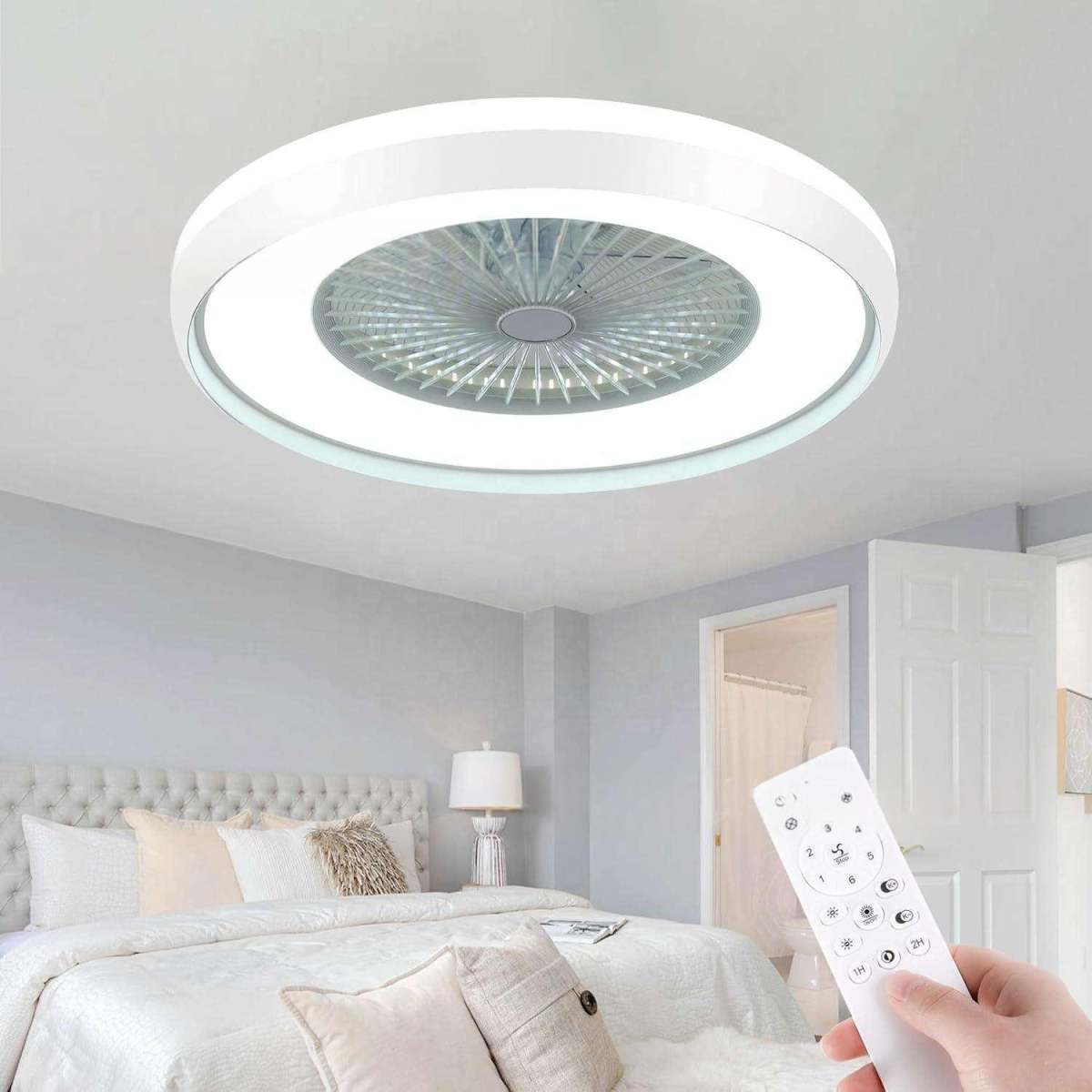 RGB Smart Bedroom Fan-Light With Graffiti Design