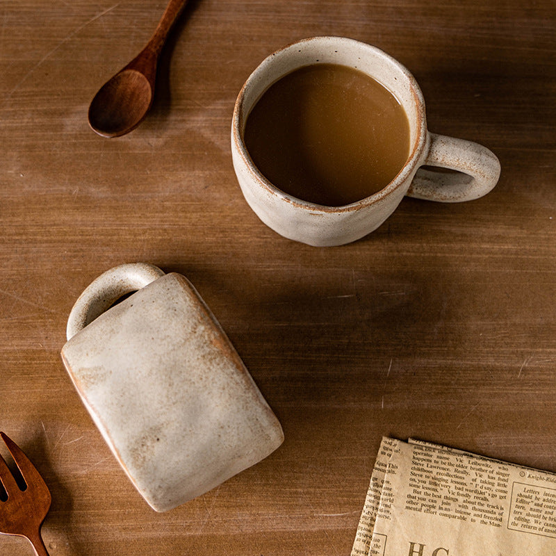 Retro Irregularly Distressed Coffee Cup For Home And Office
