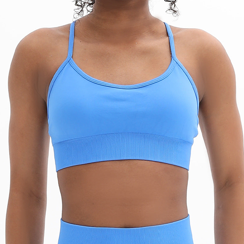 New Seamless Cross Beauty Back And Push Up Spaghetti Strap Camisole Bra