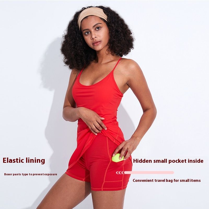 Popular Yoga Clothes Fake Two-piece Sports Volleyball Dancing Dress